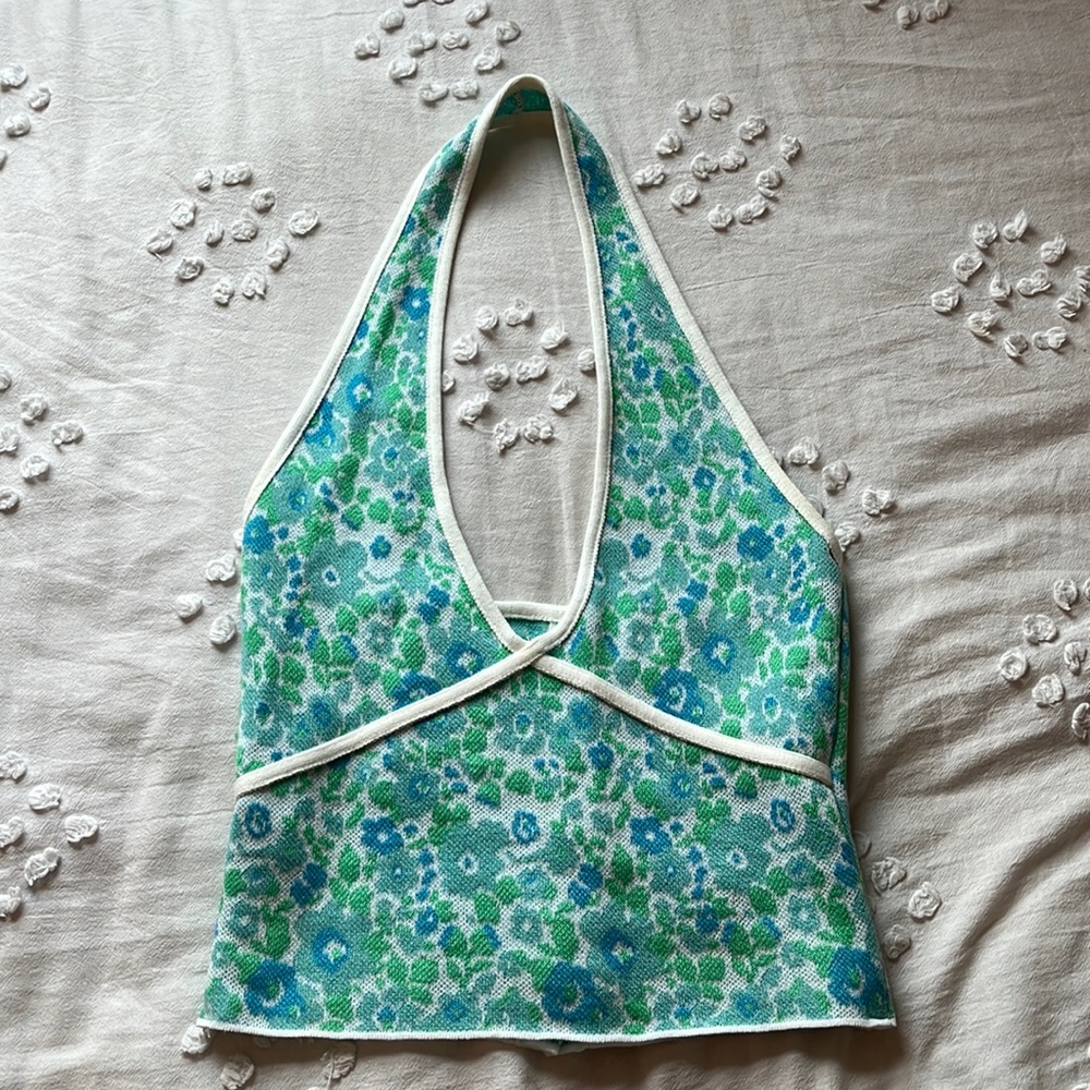 zara floral halter top